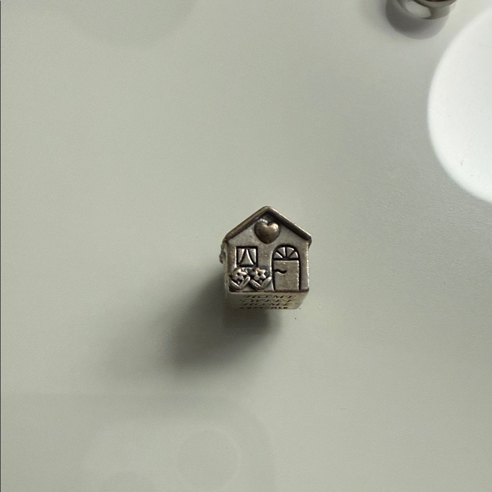 Pandora Silver 'Home Sweet Home' Square Charm